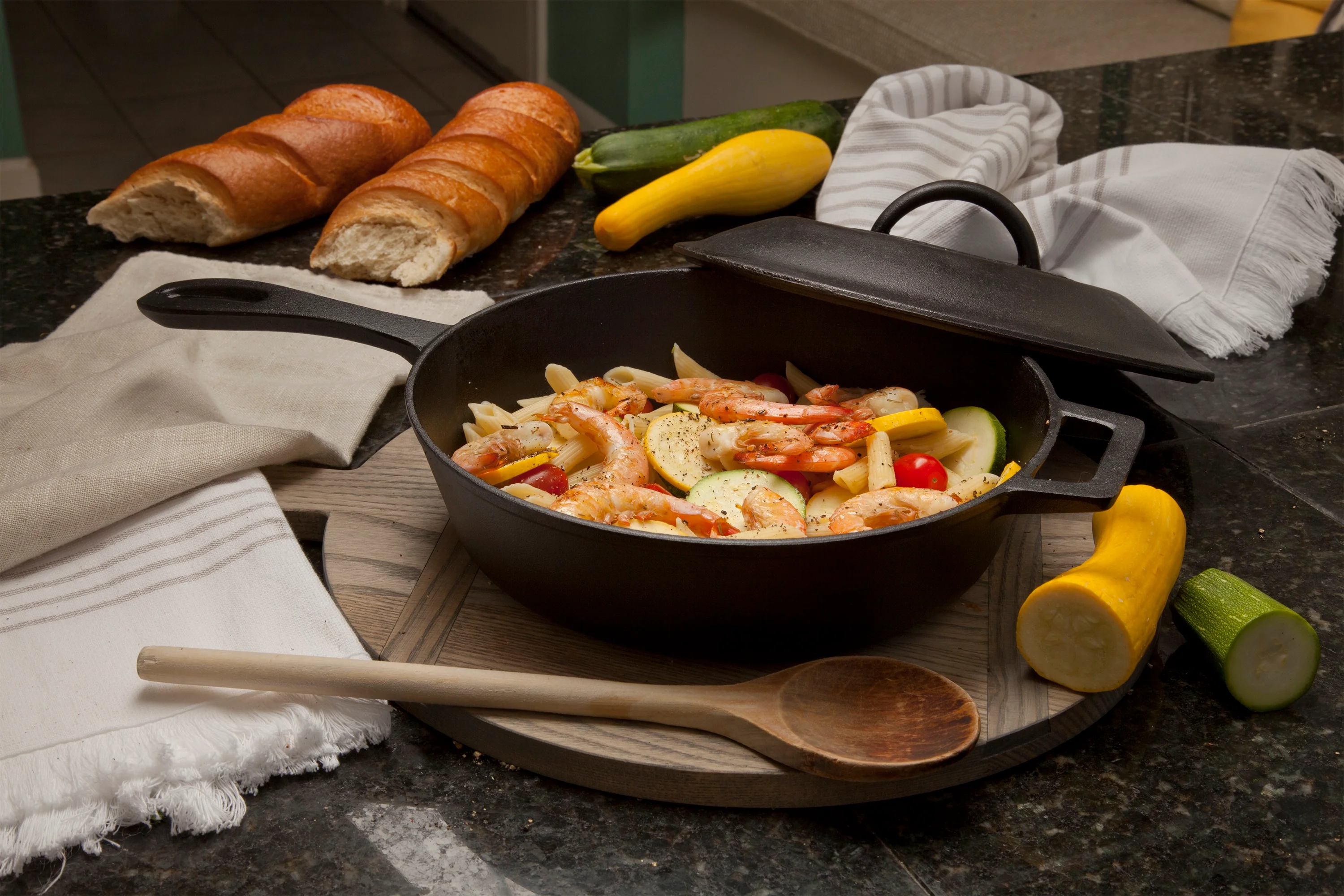 5-qt Cast Iron Covered Skillet - Image 4