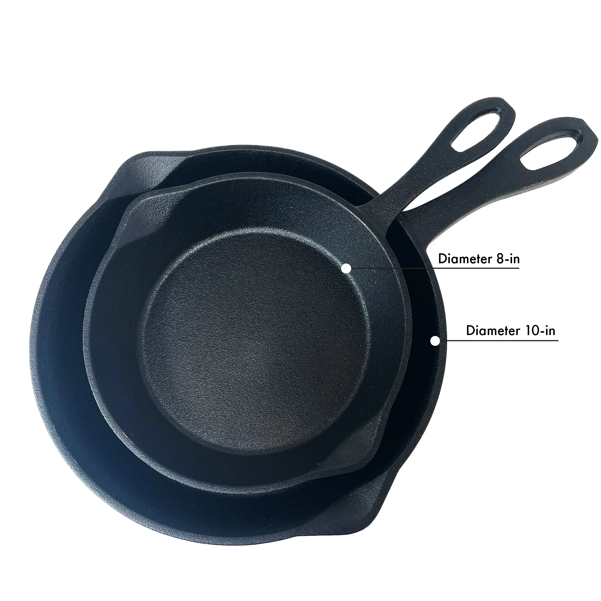 8-in and 10-in Cast Iron Skillet Set - Image 4